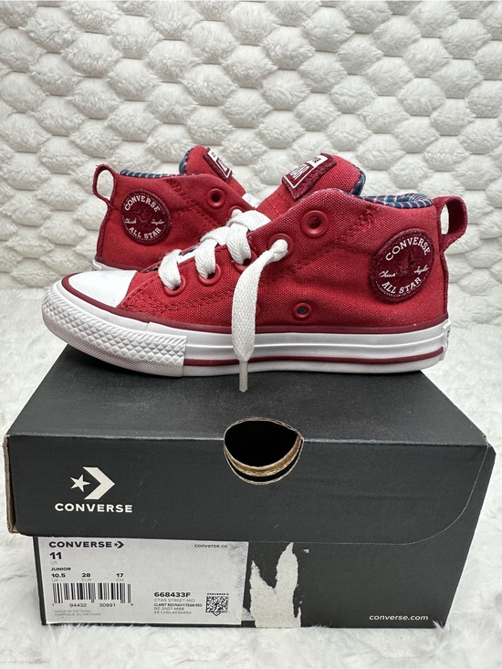 Converse Other - Converse Red Mid Top Slip On Sneakers Size 11
